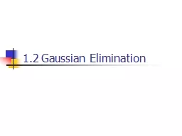 1.2 Gaussian Elimination