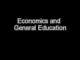 Economics and General Education
