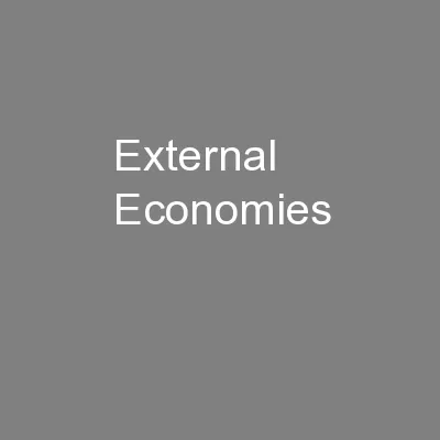 External Economies