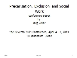 Precarisation, Exclusion and Social Work