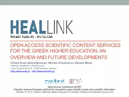 Open Access Scientific Content Services for the Greek Highe