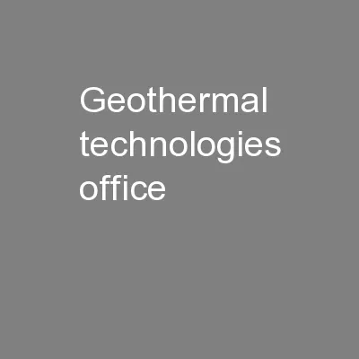 Geothermal Technologies Office