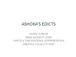 ASHOKA’S EDICTS