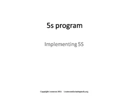 5S Implementation Program; For Editable or Customized versi