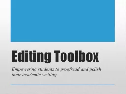 Editing Toolbox