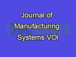 Journal of Manufacturing Systems VOl