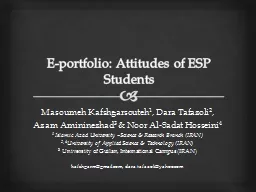 E-portfolio: Attitudes of ESP Students