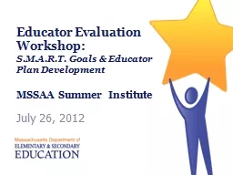 Educator Evaluation Workshop: