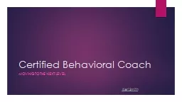 Certified Behavioral Coach