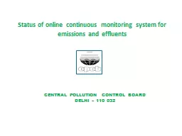 Status of online continuous monitoring system for emissions