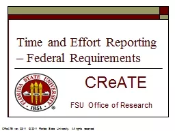 Time and Effort Reporting – Federal Requirements