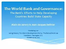 The World Bank and Governance