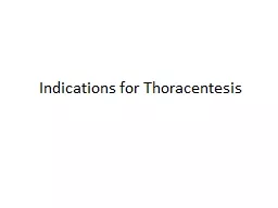Indications for Thoracentesis