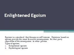 Enlightened Egoism