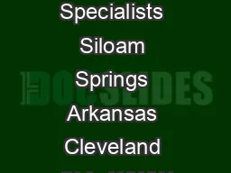 Page of  PMP Specialists Siloam Springs Arkansas Cleveland Ohio WWW