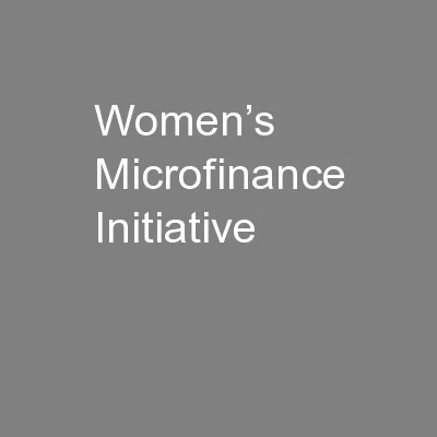 Women’s Microfinance Initiative