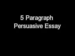 5 Paragraph Persuasive Essay