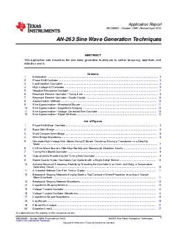 Application Report SNOAC October  Revised April  AN Sine Wave Generation Techniques