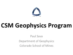 CSM Geophysics Program