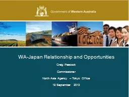 WA-Japan Relationship and Opportunities