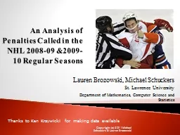 An Analysis of Penalties Called in the NHL 2008-09 &200