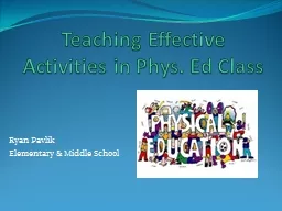 Teaching Effective Activities in Phys. Ed Class