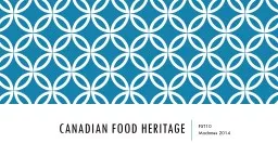 Canadian Food Heritage