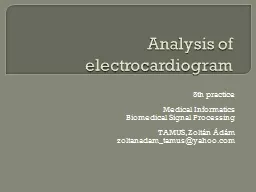 Analysis of electrocardiogram