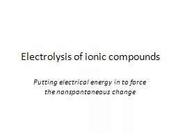 Electrolysis of ionic compounds