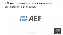 AEF – Ag Industry’s initiative in electronics standards