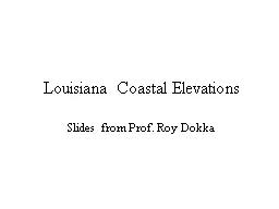 Louisiana Coastal Elevations