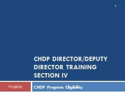 CHDP Director/Deputy Director Training