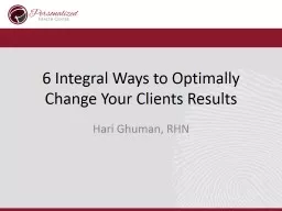 6 Integral Ways to Optimally Change Your Clients Results