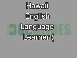Hawaii English Language Learner (