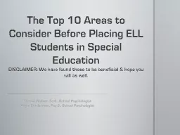 The Top 10 Areas to Consider Before Placing ELL Students in