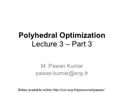 Polyhedral Optimization
