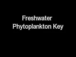 Freshwater Phytoplankton Key