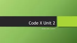 Code X Unit 2