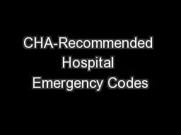 CHA-Recommended Hospital Emergency Codes