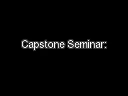 Capstone Seminar: