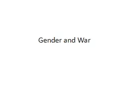 Gender and War