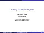 Governing Sociotechnical Systems Munindar P