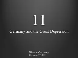 11 Germany and the Great Depression