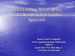 Understanding Action Verbs- Embodied Verbal Semantics Appro