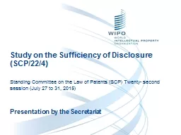Study on the Sufficiency of Disclosure (SCP/22/4)