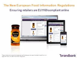 The New European Food Information Regulations