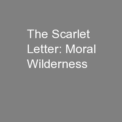 The Scarlet Letter: Moral Wilderness