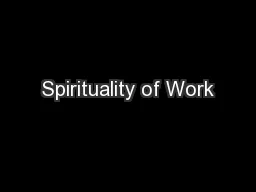 Spirituality of Work