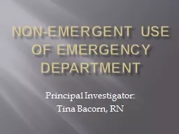 Non-Emergent use of emergency department