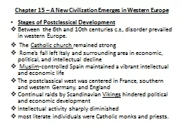 Chapter 15 – A New Civilization Emerges in Western Europe